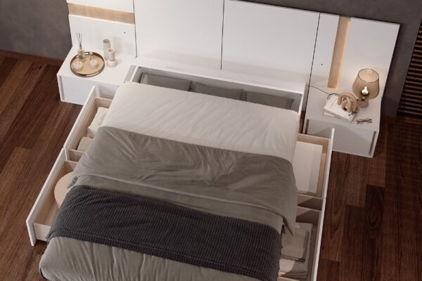 CAMA CON CAJONES BIFACIALES - 957